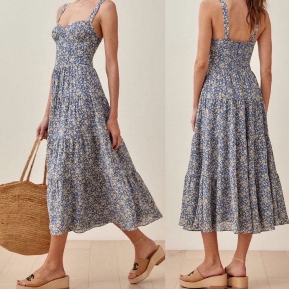 Reformation Aviva Tank Strap Midi Dress